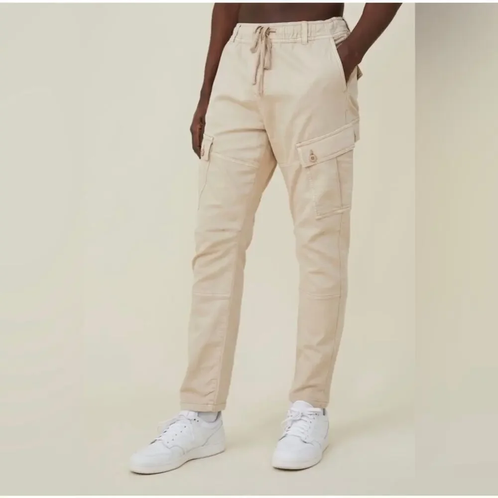 Cotton On Men's Military Cargo Pants in 2XL NWT Green Performance Athleisure